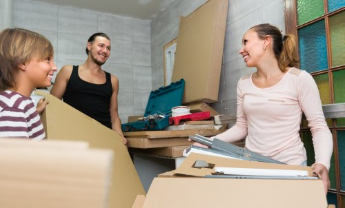 Boxes and furniture prepared for long-term storage in Brixton
