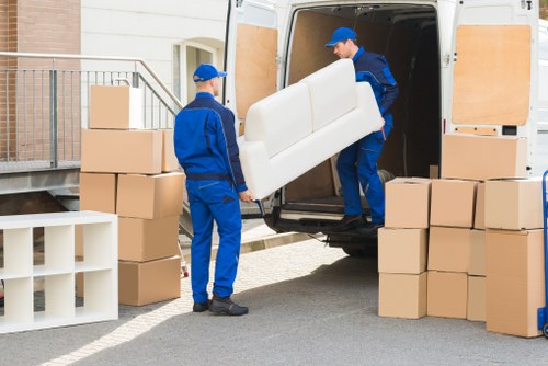 Careful handling of boxes and household items during a move